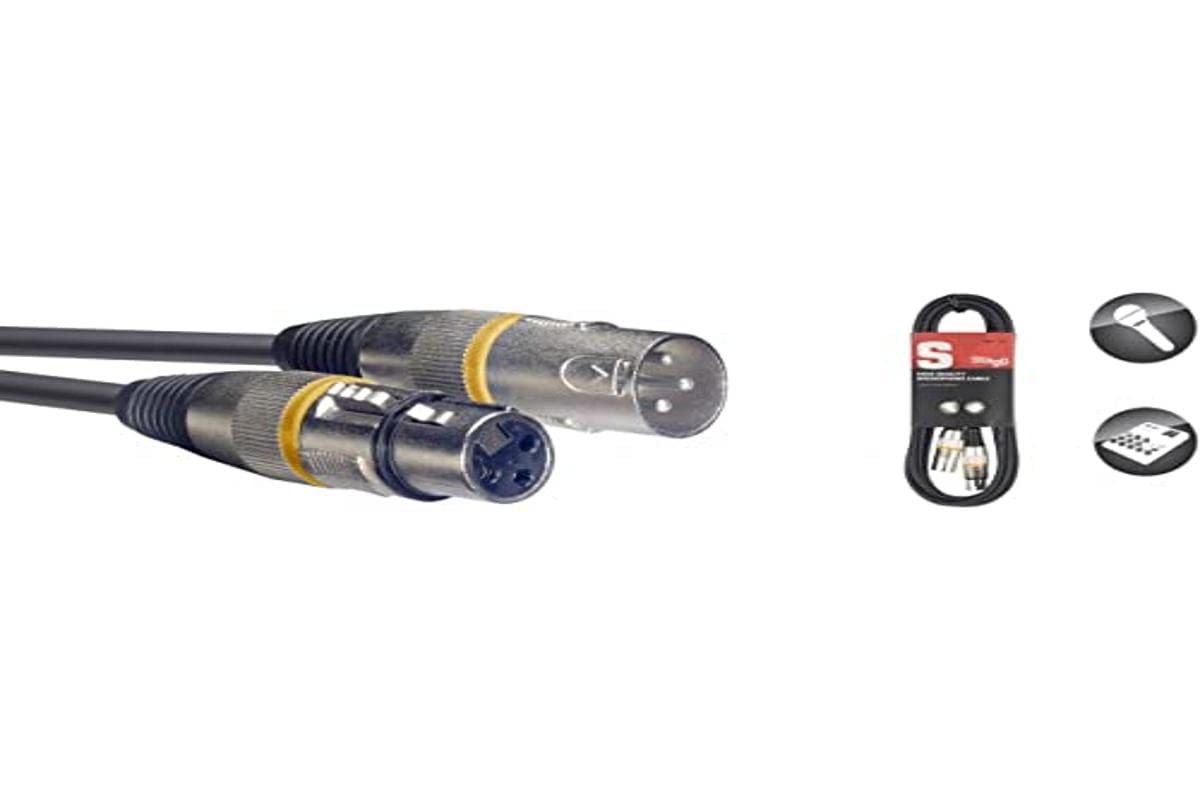 Stagg SMC1 YW 1m 3ft. Female XLR to Male XLR Cable with Yellow Ring