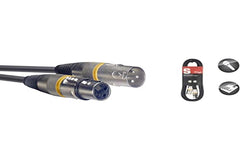 Stagg SMC1 YW 1m 3ft. Female XLR to Male XLR Cable with Yellow Ring