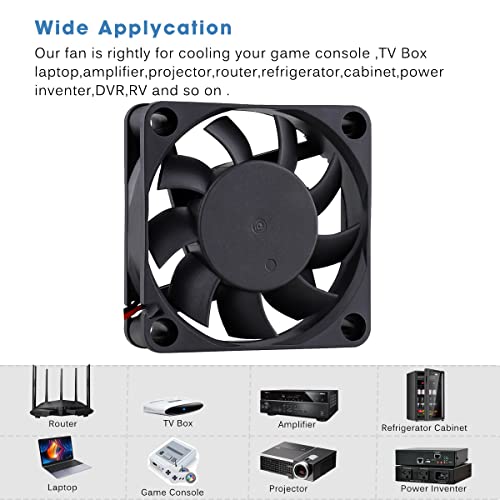 GDSTIME 60mm fan 12V 60mm computer fan 60 x 15mm PC fan 60mm case fan 4500 rpm fast speed for DIY cooling ventilation exhaust fan replacement