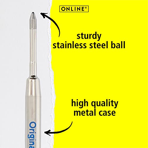 Online 6X Ballpoint Refills – Strength Medium I International Standard Biro Refills for All Pens I Waterproof I Universal Refills for Ballpoint Pens I for School, Uni, Home Office I Colour: Blue