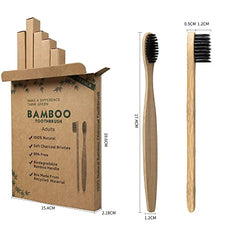 GeekerChip Bamboo Toothbrush,10 Colors Bamboo Toothbrush,Natural Soft Bristles,Ecological and 100% Biodegradable