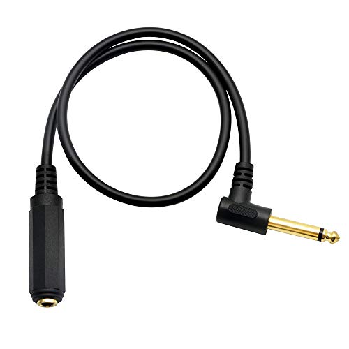 Guitar AMP Cord Right Angle,Mono 90 Degree 6.35 TS Male to 6.35 TRS Female Audio Cable For Amplifiers,Guitars,Pianos,Home Theater Equipment Etc.