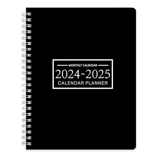 Diary 2024 - A4 Month Week to View Diary 2024, Monthly Planner, Jan.2024 - Dec.2025, Twin-wire Binding, Clear PVC Hardcover, 22 x 28cm, Black