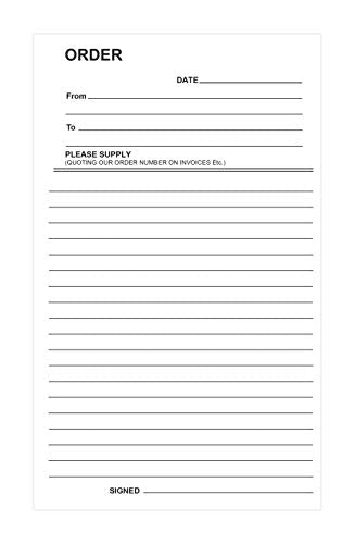 Silvine Duplicate Order Book - Numbered 1-100 with index sheet (210 x 127mm)