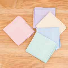 HOULIFE Ladies 100% 60S Cotton Handkerchiefs Womens Soft Solid Candy Color Hankies for Wedding Party 5/10 Pieces 16x16/40x40cm