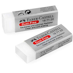 Faber-Castell Dust-Free Comfort Edge Eraser Rubbers - White - Pack of 2