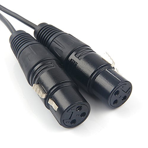 SiYear Unbalanced 3.5 mm (1/8Inch) mini jack Stereo TRS to Dual XLR 3 Pin female Interconnect Cable,Y splitter patch cable cord (1.5M/5FT)