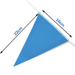ADQUATOR 20m 52pcs Blue White Pennant Bunting,Double Sided Reusable Polyester Fabric Two-tone Triangle Flags Banner for Indoor Outdoor Birthday Party Decorations