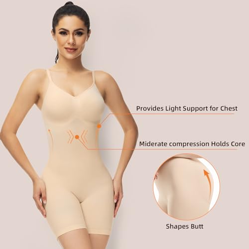 ATTLADY Bodysuit for Women Shapewear Slimming Shaping Tummy Control Body Shaper