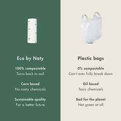 Eco by Naty Ecological Disposable Bags - Baby Nappy Sacks, 100% Compostable and Biodegradable (Pack of 100 pieces)