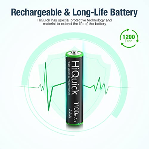 HiQuick 16 x AAA Batteries, Rechargeable 1100mAh Ni-MH Battery High Capacity Performance 1200 Tech 1.2V NiMH AAA Rechargeable Battery