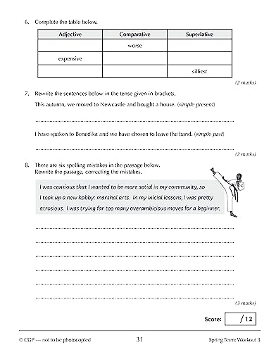 New KS3 Year 8 Spelling, Punctuation and Grammar 10-Minute Weekly Workouts (CGP KS3 10-Minute Tests)