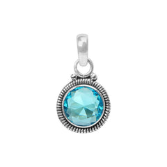 Blue Topaz Stone 925 Sterling Silver Pendant Necklace For Women Girls Gift, Natural Gemstone Pendant Necklace, Solitaire Pendant, Handmae Pendant