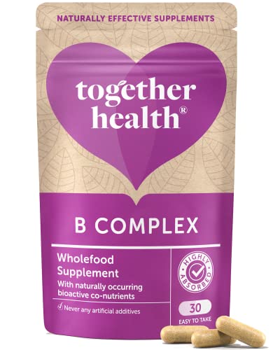 B-Vitamin Complex – Together Health – Whole Food Nutrients - 8 Essential B Vitamins - Vitamin C – Vegan Friendly – Made in The UK – 30 Vegecaps