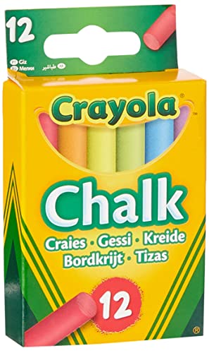 CRAYOLA Anti-Dust Coloured Chalk - Assorted Colours (Pack of 12)   Smooth Texture Makes Writing & Drawing on Blackboards Easy!