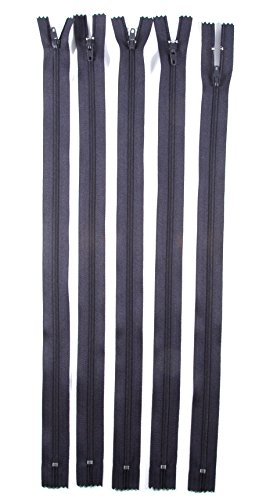 Trimz 50cm (~20inch) Navy one Way end Stop Zip with 4mm Teeth 5 Pcs, Polyester, 50 cm