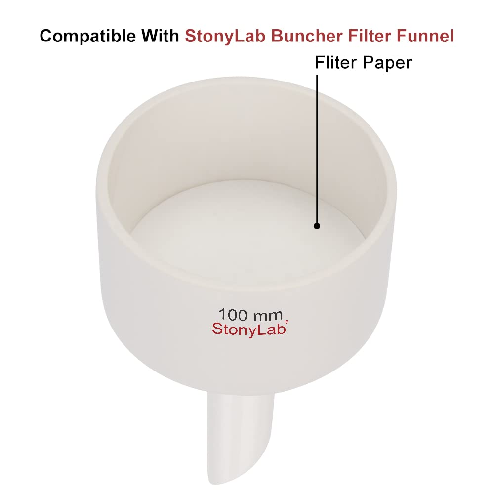 stonylab Qualitative Filter Paper, 94 mm Diameter Fast Speed Cellulose Filter Paper Circles, 25 Microns Particle Retention, 100 Packs