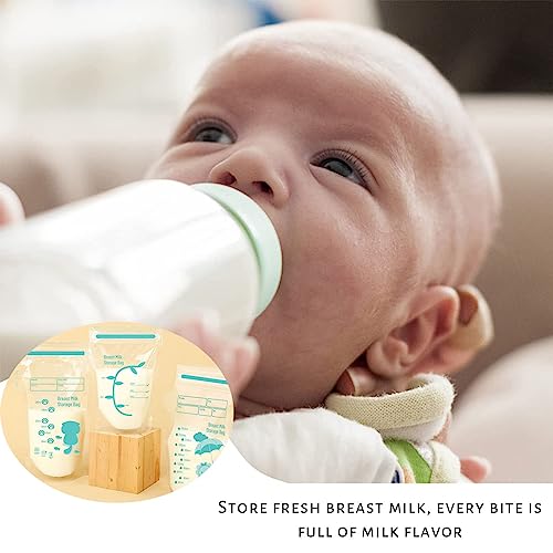 JEOPKO 30 Breast Milk Storage Bags, 250ml Milk Freezer Bags, Breastfeeding Essentials Breast Milk Storage Bags Freezer, Pre-Sterilised Stand-Up Pouches No Leak Double Seal Freezer Milk Storage Fridge