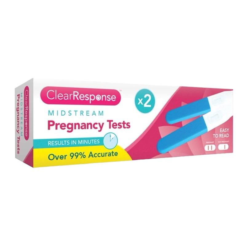 ZYBUX - Clear Response midstream Pregnancy Test 2 Pack, 99% Accurate, Results in Minute