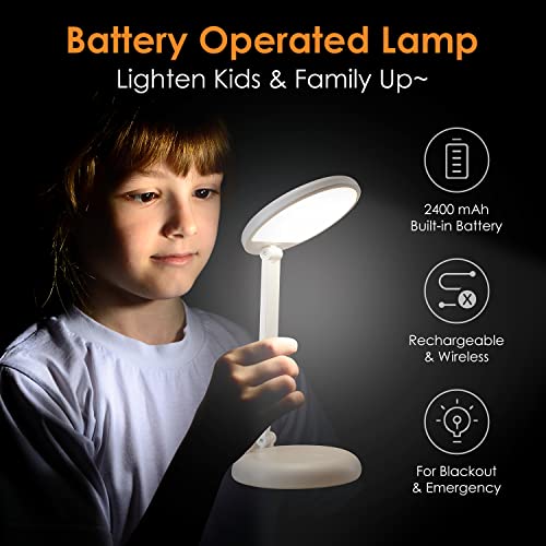 One Fire LED Desk Lamp,Dimmable Table Lamp,2400mAh Battery Operated Table Lamps,Rechargeable Lamp for Bedroom,Touch Lamps Bedside Lamps,Battery Lamp Desk Light Reading Lamp Study Lamp Bedroom Lamp