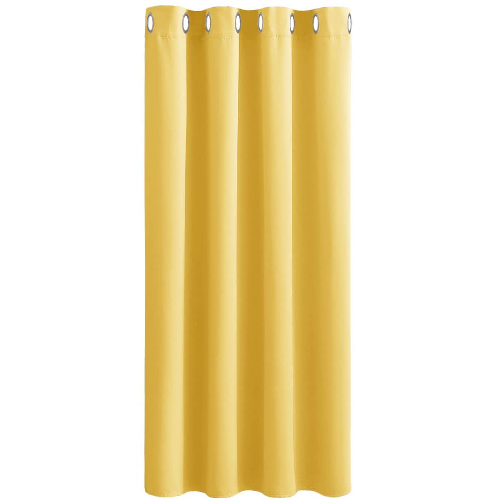 PONY DANCE Sunny Yellow Blackout Curtain - Home Decor Insulated Small Window Curtain for Living Room, Bedroom, Soundproof Drape Privacy Protection, 52x63 Inch, Sold as 1 Panel