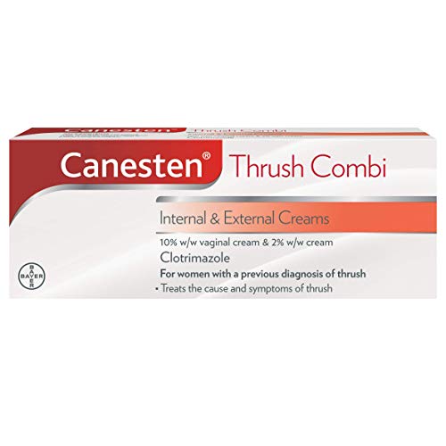 Canesten Thrush Combi Internal & External Creams for Thrush Treatment   Clotrimazole   Two-Step Complete Relief Thrush Treatment,2 Count (Pack of 1)