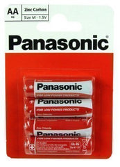 Panasonic 4 Pack AA Zinc Carbon Batteries for low power products