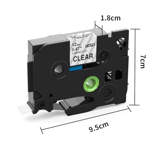 Upwinning TZe-131 Clear Label Tape Compatible Brother P-Touch TZe-131 Tze131 Aze131 Black on Clear Tape TZe 12mm 0.47 Laminated Transparent Label TZe131 for Ptouch PT-1000 1010 H101C H110 H105, 3-Pack