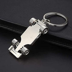 Silver Racing Car Keyring, Perfect Fathers Day, Birthday, Christmas for Fans of Racing, 1 Pcs Sport F1 Keyring Key Chain, Key Ring Accessory Formula 1 Gifts for Boy or Men