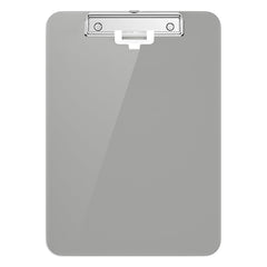 Hnogri Plastic Clipboard, Gray Clipboard Standard A4 Letter Size Clipboards for Nurses, Students, Office and Women, Clipboard with Pen Holder and Low Profile Clip, Size 12.5 x 9 Inch, (Gray)