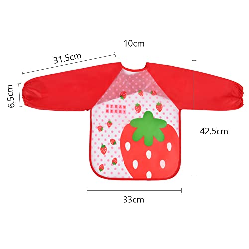 Vicloon Bibs with Sleeves, 4 Pcs Baby Waterproof Weaning Toddler Bib, Long Sleeve Bib Unisex Feeding Bibs Apron for Infant Toddler 6 Months to 3 Years Old