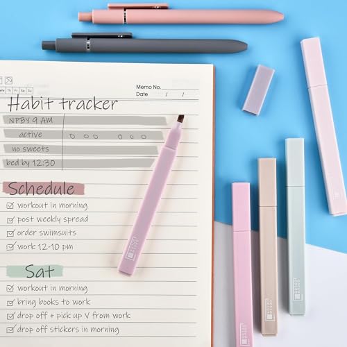 COZCLAM 17 Pastel Highlighters Stationery Set, 12 Aesthetic Highlighters, and 5 Black Fineliner Pens, No-Bleed Bible Highlighters Pens Cute Stationary for journal, Bible, school supplies