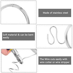 TooTaci Stainless Steel Wire,5M/1.5mm Bendable Craft Silver Stainless Steel Wire,Picture Wire, Hanging Wire for Garden wire trellis,Model Sculpting,Crafting