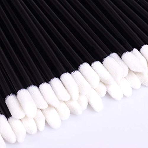 200 Pcs Disposable Lip Brushes Make Up Brush Lipstick Lip Gloss Wans Applicator Tool Makeup Beauty Tool Kits (Black)