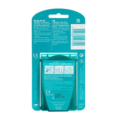 Compeed On Toes Blister Plasters, 8 Hydrocolloid Plasters, Foot Treatment, Heal fast, Dimensions: 1.7 cm x 5.1 cm, 8 Count (Pack of 1)