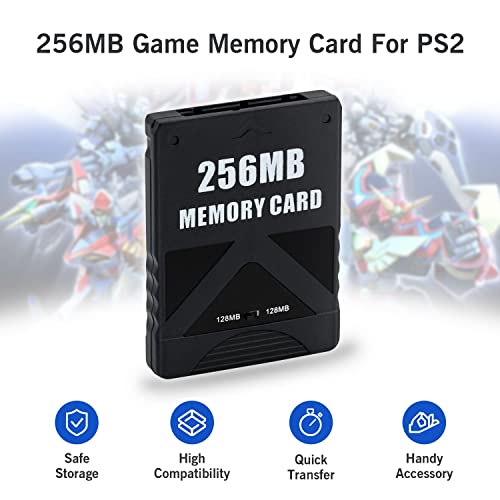 PS2 Memory Card 256MB,Mcbazel Large Capacity 256MB Memory Storage Card for PlayStation 2 PS2/Slim Game Console