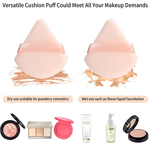 16 Pcs Triangle Powder Puffs, Face Makeup Puffs, Soft Cosmetic Foundation Powder Sponge Cushion Puffs for Loose Powder Wet Dry Makeup Puffs Sponges Pads - 4 Colors