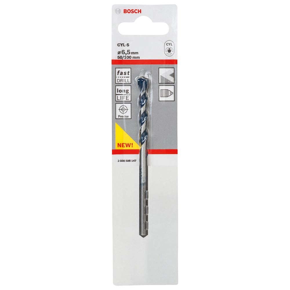 Bosch Professional 1x CYL-5 Concrete Drill Bit (for Concrete, Ø 6,5 x 100 mm, Robust Line, Accessories for Impact Drills)