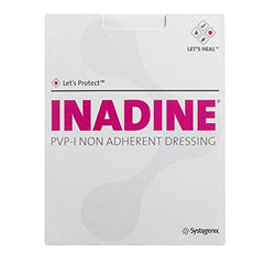 Burxoe Inadine 5cm x 5cm Non-Adherent Wound Dressings, Povidone Iodine, AntiMicrobial