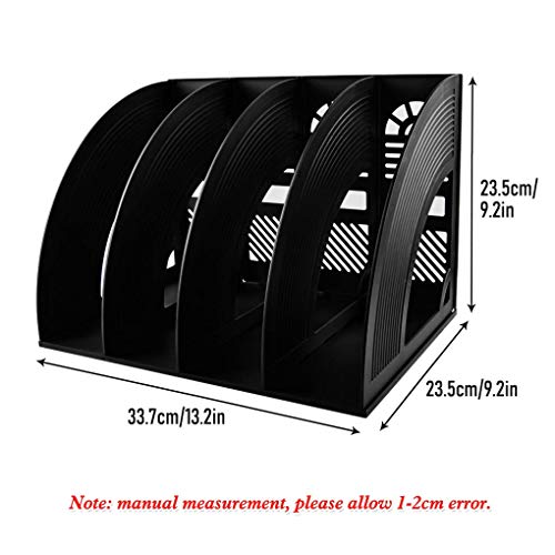 KXF Arched File Organiser Desktop File Organizer for A4 Documents File Holder Office Desk Storage Kitchen Organiser Plastic File Rack Dividers 4 Compartments File Frame Cabinet For Home School