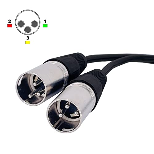 BRIEFCEC 2pcs XLR Y Cable, Microphone Splitter Cable XLR Female to Dual XLR Male 3 Pin Jack Splitter Cord Audio Adapter, Zinc Alloy Jack OFC Copper Cable(1 Female to 2 Male, 30CM, Silver)