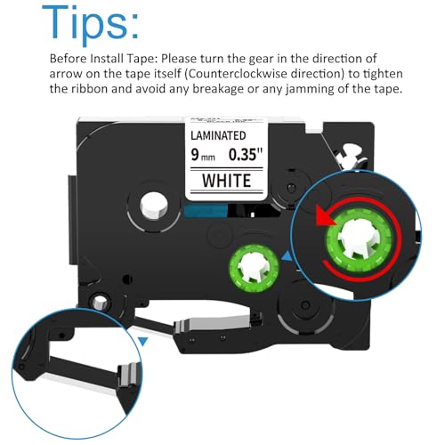 MarkField Compatible Label Tape Replacement for Brother Ptouch TZ TZe-221 Label Maker Tape PT-H105 H101C H100LB/R GL200 PT-1000 1010 D400 D200 E100, Black on White, 0.35in 9mm x 8m, 3 Pack