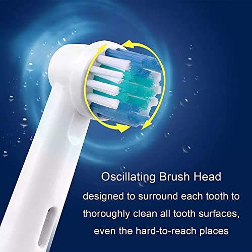 8 Pack Toothbrush Heads for Oral-B Braun Electric Toothbrushes, Family Pack, Precision Clean Replacement Toothbrush Head by Dentia