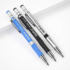 Nicpro 2mm Mechanical Pencil Set, 3 PCS Artist Propelling Drafting Clutch Pencil 2.0 mm for Art Drawing Writing Sketching with 6 Tube HB & 2B Refill, Eraser, Sharpener, Propelling Lead Holder