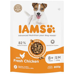 IAMS Complete Dry Dog Food for Senior 7and Small and Medium Breeds with Chicken 800 g