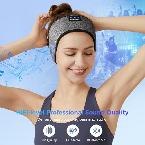 Sleep Headphones,Wireless Headphones Headband,Music Headband Ultra-Soft Sleeping bedheadphones Cool Gadgets for Dad/Men/Women/Teen,Bluetooth Headphones with Microphone,Birthday Gifts for Her Him