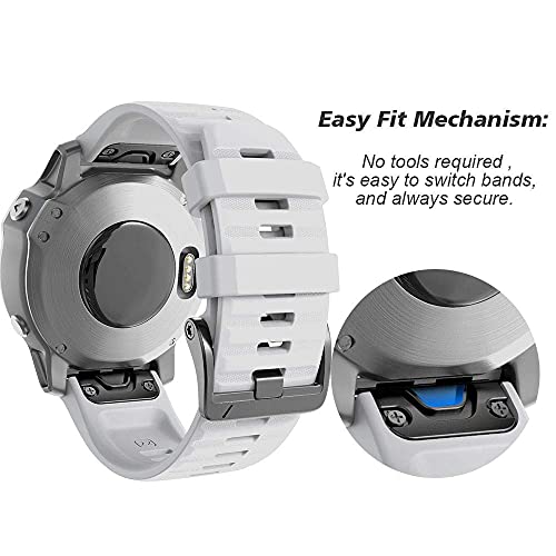 NotoCity Compatible with Fenix 6 Strap 22mm Band for Fenix 6/Fenix 6 Pro/Fenix 5/Fenix 5 Plus/Forerunner 935/Forerunner 945/Approach S60/Quatix 5(white)