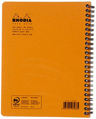 RHODIA 193468C - Spiral Notebook (Full Binding) Orange Notebook - A5and - Ruled - 160 Detachable Pages - Clairefontaine Paper 80 g/m - Soft and Resistant Coated Card Cover - Classic