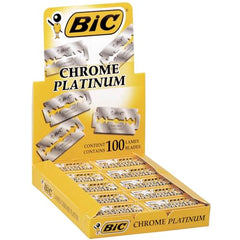 BIC Chrome Platinum Double Edge Safety Razor Disposable Single Blades (100 Pack)