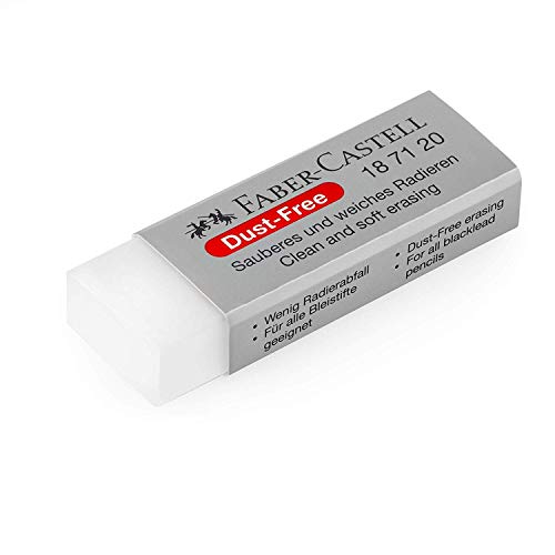 Faber-Castell Dust-Free Comfort Edge Eraser Rubbers - White - Pack of 2